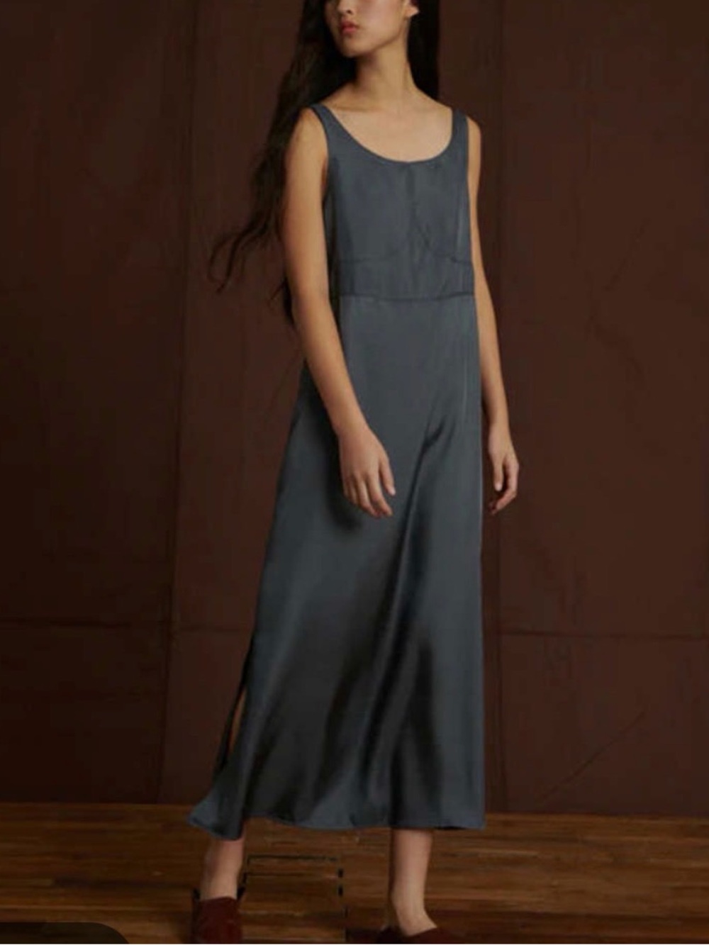 SOEUR Sz 36 US 4 Gray Femenine Dress Silk